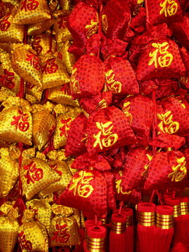 金色紅色福袋小掛件
