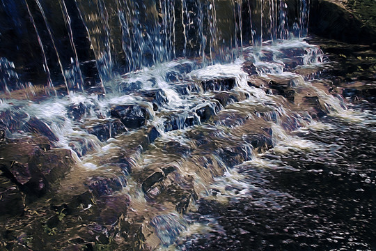 裝飾風(fēng)景畫 源水