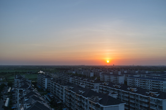 城市日落