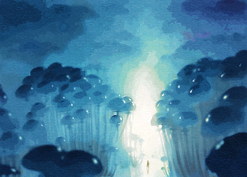 蘑菇彩色抽象畫