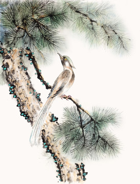 原創(chuàng) 國畫 古松高壽