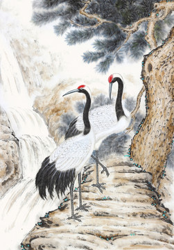 原創(chuàng) 國畫 松鶴延年