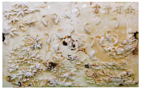 精美浮雕玉石工藝雕刻石材藝術(shù)畫