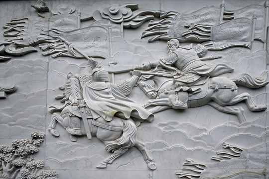 古代戰(zhàn)爭浮雕 關云長浮雕