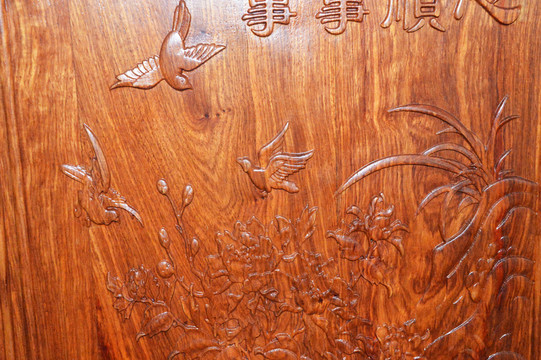 花鳥浮雕