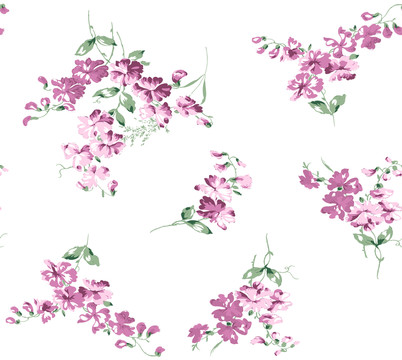 花朵 紫色 印花 未分層