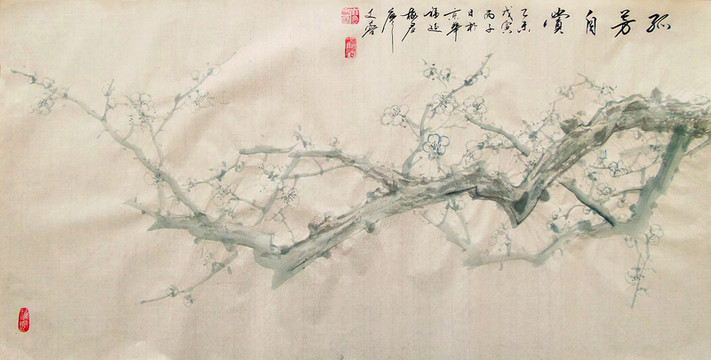 國畫白梅