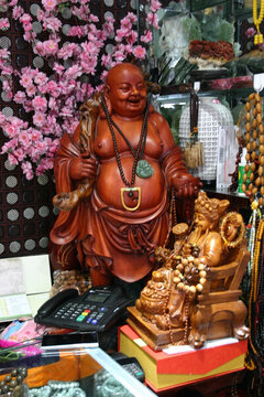 雕塑 彌勒佛 圓雕 木雕