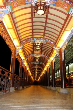 都江堰廊橋夜景
