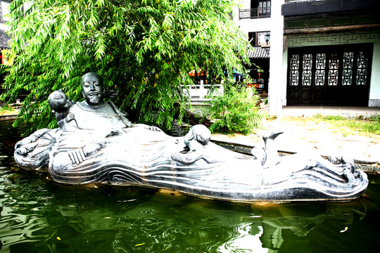 湖南岳陽 石雕 古代人物