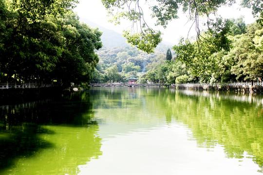 青山綠水 湖中亭