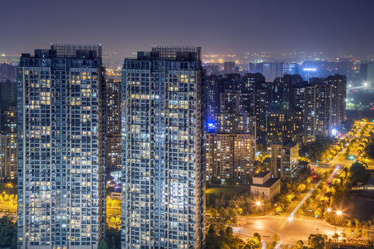 杭州錢江新城夜景