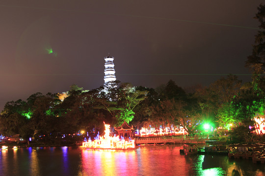 惠州西湖 花燈 泗洲塔
