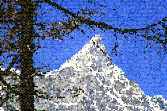 抽象藝術雪山