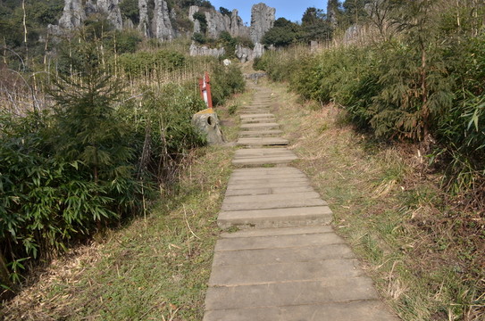石板鋪就的山路