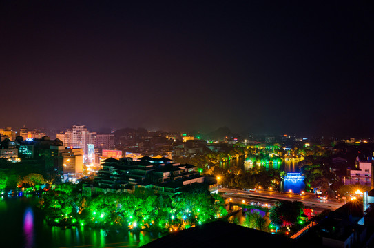 桂林 杉湖景區(qū) 夜景