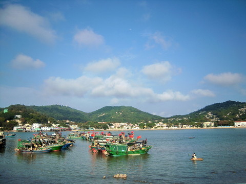 夾馬口水道與澳門路環(huán)島景色