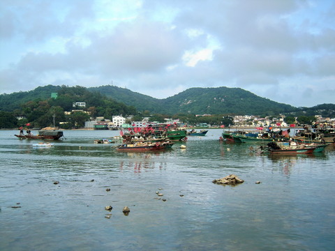 夾馬口水道與澳門路環(huán)島景色