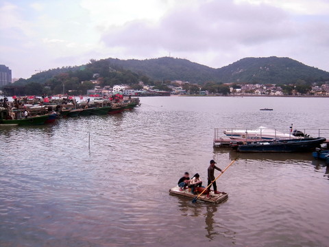 夾馬口水道與澳門路環(huán)島景色