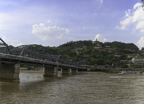 蘭州中山鐵橋全景高清圖