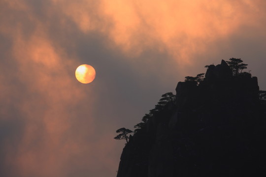 黃山日落