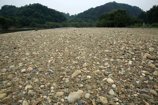 河灘沙灘卵石風(fēng)景