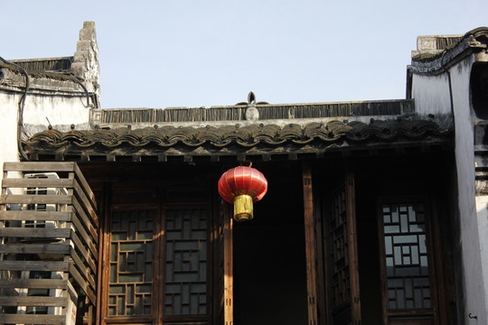江南老街上的燈籠