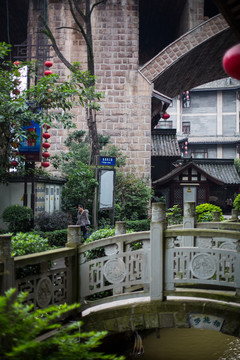 敘永魚(yú)鳧古街長(zhǎng)廊和平大橋