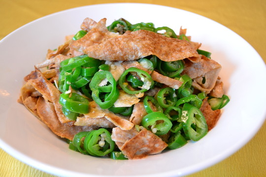 青椒炒腐竹