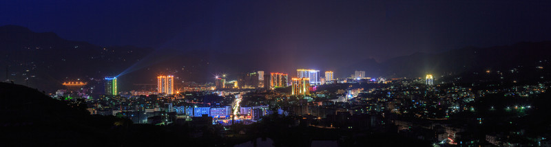 敘永城全景夜景接片超大尺寸