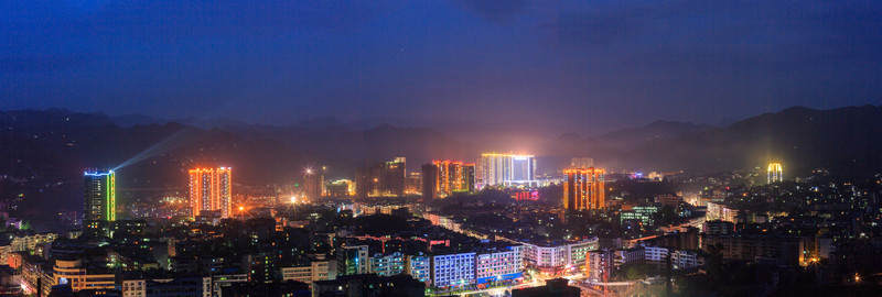 敘永城全景夜景接片超大尺寸