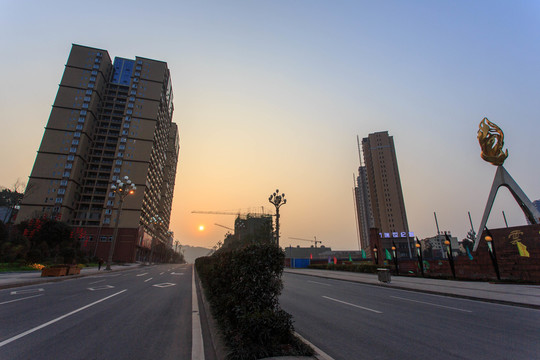 敘永入城景觀大道夕陽日落