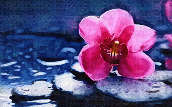 唯美裝飾畫 油畫 花