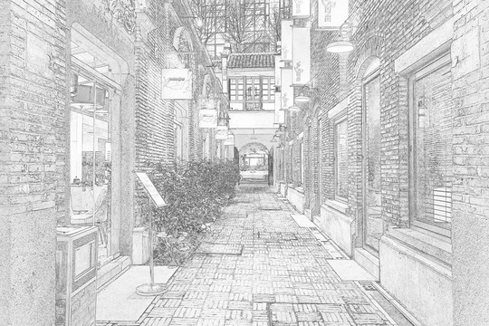 上海老建筑線描（未分層）