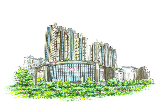 建筑 速寫 水彩