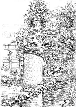 園林 石壁