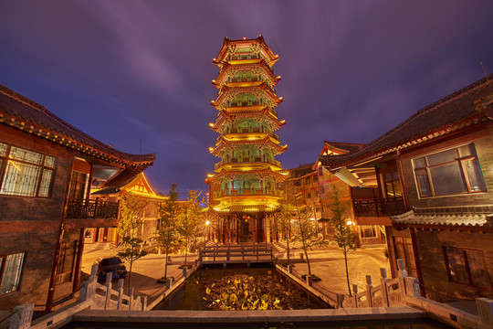 青州宋城文昌塔夜色