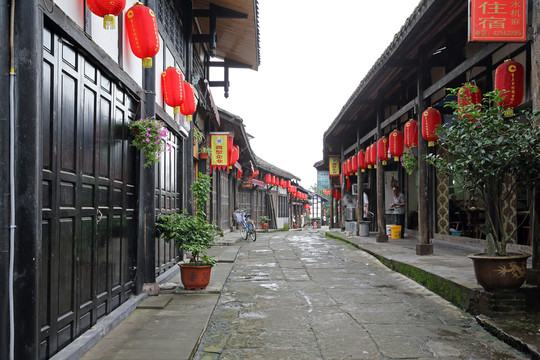 石板街 木板房 石板路