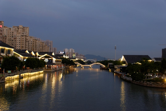 夜景 城市夜色 溫州南塘