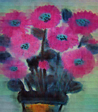 油畫(huà) 花盆