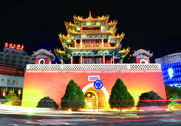 寧夏中衛(wèi)鼓樓夜景