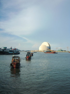 珠海香洲漁港水域景色