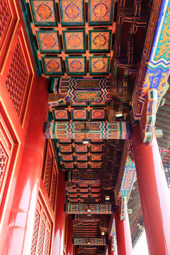 北京天安門城樓走廊彩繪天花