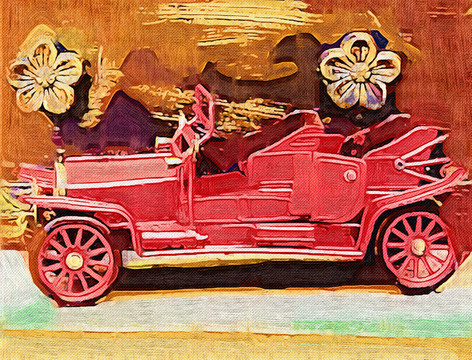 老爺車裝飾畫(huà)