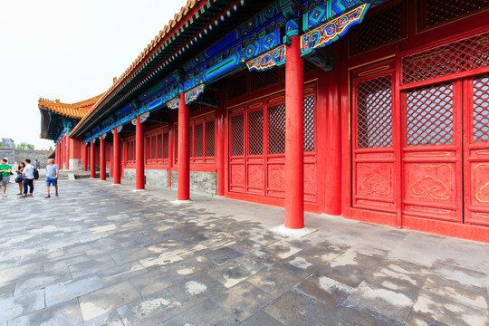 北京故宮中式古建筑廊廡