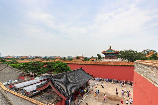 北京故宮古建筑群紅墻金瓦