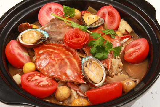 鮮蟹鮑魚(yú)燜雞