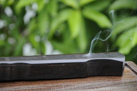 古琴式黑檀木香爐
