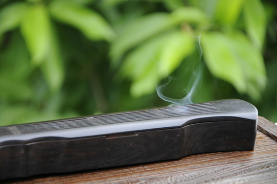 古琴式黑檀木香爐