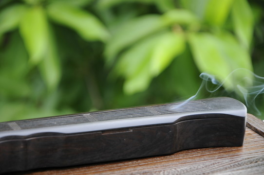 古琴式黑檀木香爐